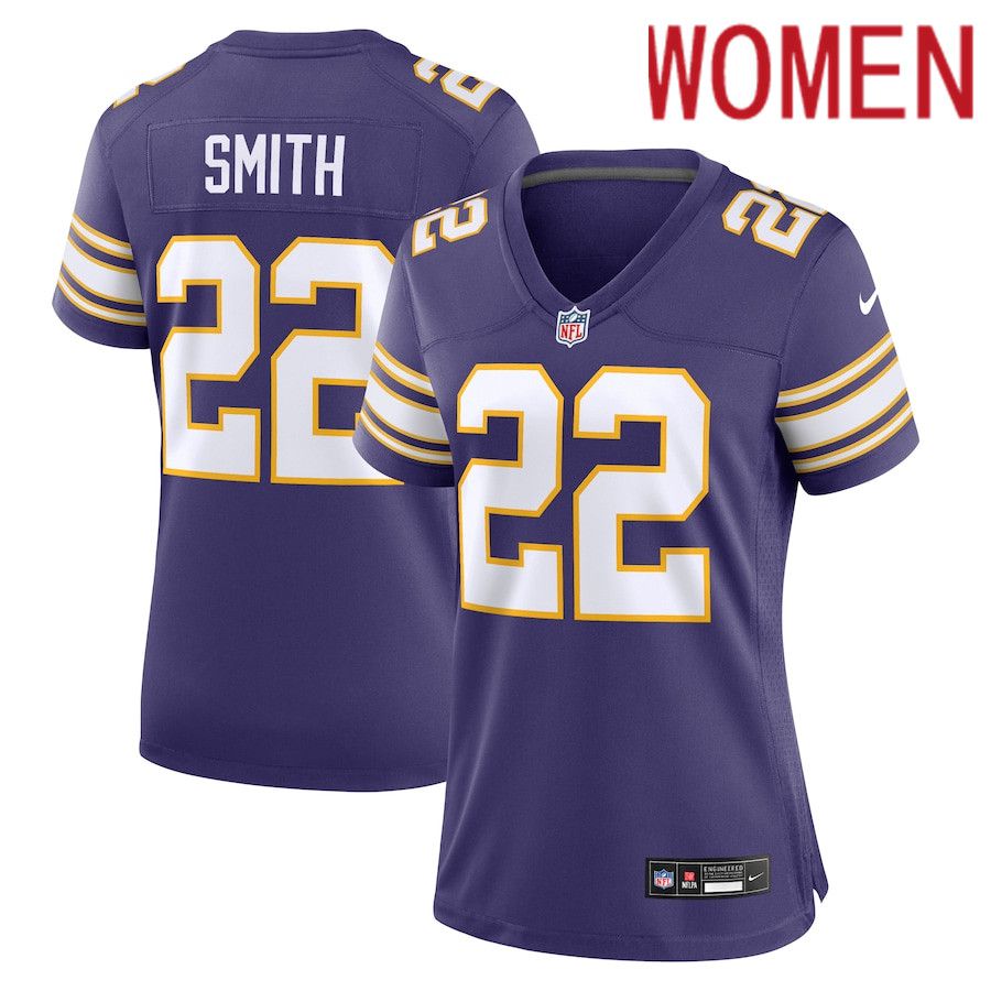 Women Minnesota Vikings 22 Harrison Smith Nike Purple Classic Player Game NFL Jersey